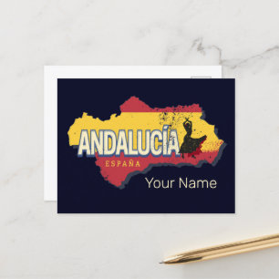 Andalusië Spanje Retrokaart Flamenco Vakantie Feestdagenkaart