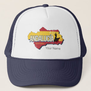 Andalusië Spanje Retrokaart Flamenco Vakantie Trucker Pet