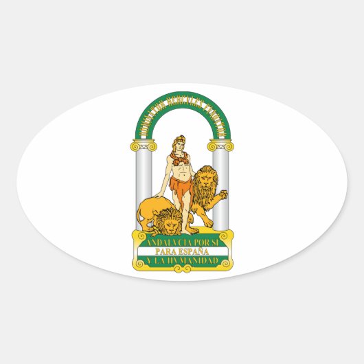 Andalusië (Spanje) Wapen Ovale Sticker (Voorkant)