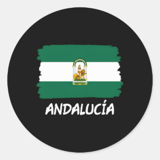 Andalusië Vlag Ronde Sticker