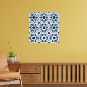 Andalusische echo's: Boho Marokkaanse geometrie Poster
