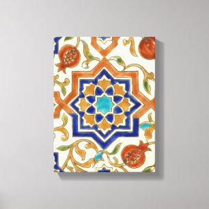 Andalusische Granaatappel & Blauwe Ster Canvas Afdruk