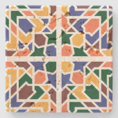 Andalusische Tegels 1 Stenen Onderzetter (Voorkant)