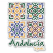 Andalusische Tegels 3 Sticker (Voorkant)