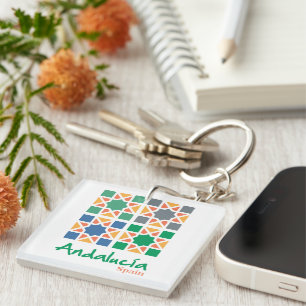Andalusische Tegels 4 Sleutelhanger