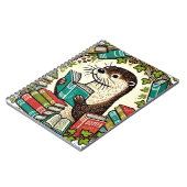 Andere boekachtige illustratielezers lezen notitieboek (Linkerzijde)