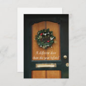 Andere deur - Kerstkrans nieuw adres kaart (Voorkant / Achterkant)