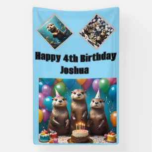 andere drieling verjaardagsfeestje, spandoek