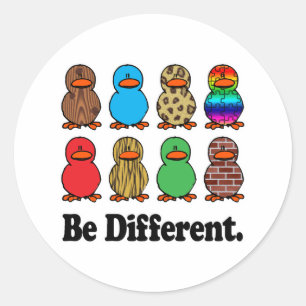 Andere eenden zijn ronde sticker