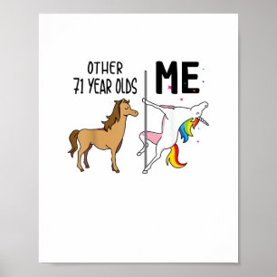 Andere Eenhoorn 71 Jaar Oude Verjaardag En Mij Ges Poster