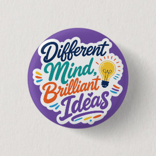 Andere Geest Briljante Ideeën Autisme ADHD Ronde Button 3,2 Cm