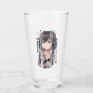 Andere genot: verlegen anime meisje glas