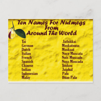 Andere namen voor nutmegs. briefkaart