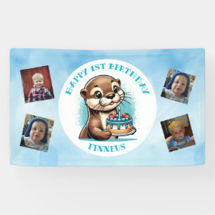 Andere Theme Boy's Eerste Verjaardag Gepersonalise Spandoek