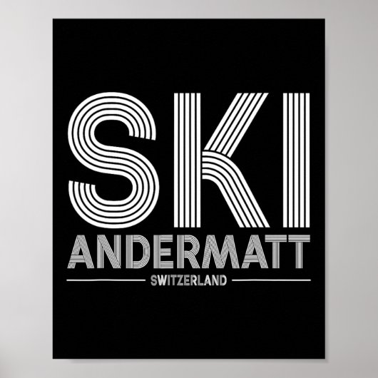 Andermatt Ski Resort Zwitserse Alpen Skiën Zwitser Poster (Voorkant)