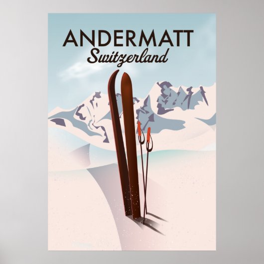 Andermatt Suisse affiche de ski impression de voya (Devant)