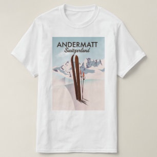 Andermatt Zwitserland ski poster reisprent. T-shirt