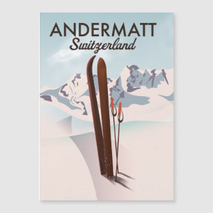 Andermatt Zwitserland ski poster reisprint.