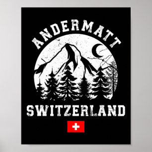 Andermatt Zwitserland Ski Resort Alps Alpine Ski Poster