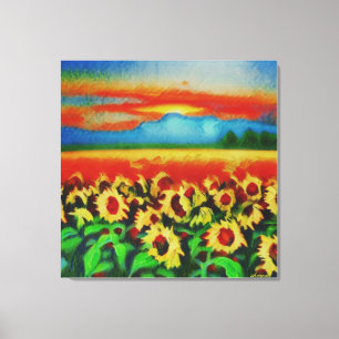 Anders Artistry * Storm over een gebied van zonneb Canvas Afdruk
