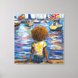 Anders Artistry*zit op het dok van de baai* Canvas Afdruk