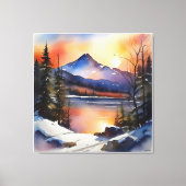 Anders Artistry* Zonsopgang over Lake & Mountains* Canvas Afdruk (Voorkant)