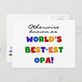 Anders Bekend als Beste Opa T-shirts en cadeaus Briefkaart (Voorkant / Achterkant)