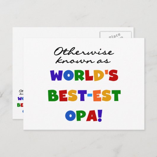 Anders Bekend als Beste Opa T-shirts en cadeaus Briefkaart (Voorkant / Achterkant)