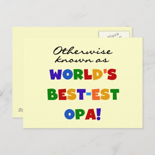 Anders Bekend als Beste Opa T-shirts en cadeaus Briefkaart (Voorkant / Achterkant)