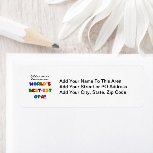 Anders Bekend als Beste Opa T-shirts en cadeaus Etiket (Insitu)