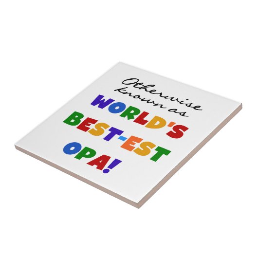 Anders Bekend als Beste Opa T-shirts en cadeaus Tegeltje (Zijkant)