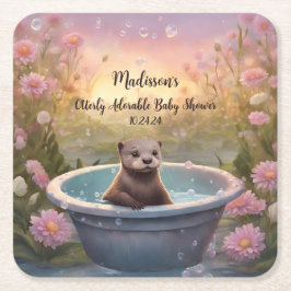 Anders dan Schattig Baby shower Vierkante Kartonnen Onderzetter