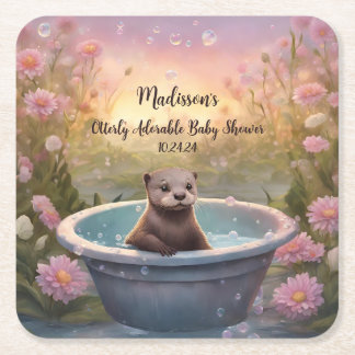 Anders dan Schattig Baby shower Vierkante Kartonnen Onderzetter