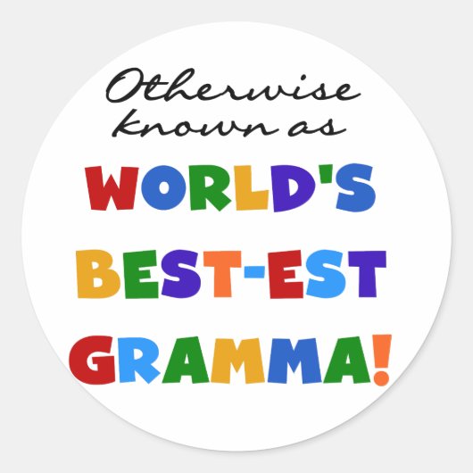 Anders Genoemd geworden T-shirts van Gramma van Ronde Sticker (Voorkant)