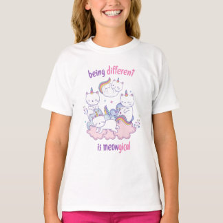 Anders zijn is meowgisch Grappige eenhoorn kat T-shirt