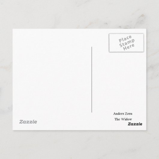 Anders Zorn, La Carte Postale Widow (Dos)