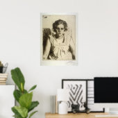 anders zorn , portret van een meisje , etching poster (Thuiskantoor)