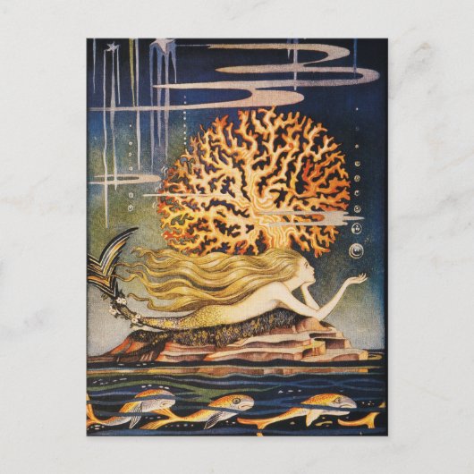 Andersen: Kleine Zeemeermin tekening Briefkaart (Voorkant)