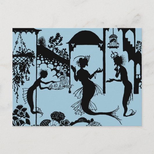 Andersen: Little Mermaid Silhouette Briefkaart (Voorkant)