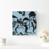 Andersen: Little Mermaid Silhouette Vierkante Klok (Huis)