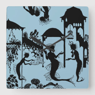 Andersen: Little Mermaid Silhouette Vierkante Klok