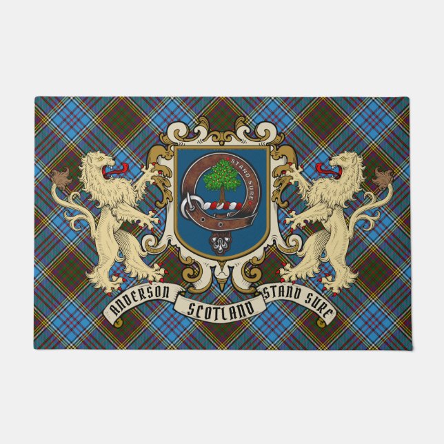 Anderson Clan Badge & Tartan Deurmat (Voorkant)