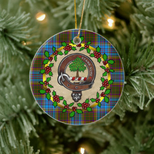 Anderson Clan Badge & Tartan Persoonlijke mas Keramisch Ornament
