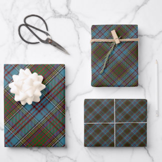 Anderson Clan Tartan Pset Pattern Schots Inpakpapier Vel