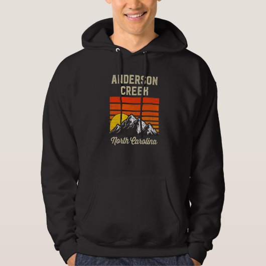 Anderson Creek North Carolina Retro City State Vin Hoodie (Voorkant)