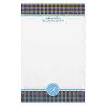 Anderson Familie Tartan Lichtblauw Plaid Monogram