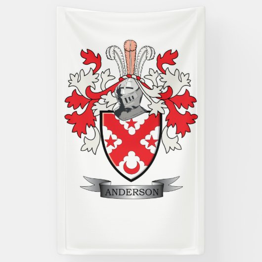Anderson Family Crest Coat of Arms Spandoek (Verticaal)