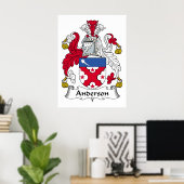 Anderson Family Crest Poster (Thuiskantoor)
