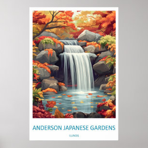 Anderson Japanese Gardens Oude Reisposter Poster