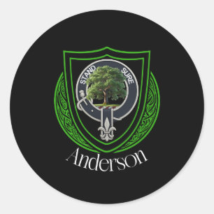 Anderson Schotse Clan Crest Ronde Sticker